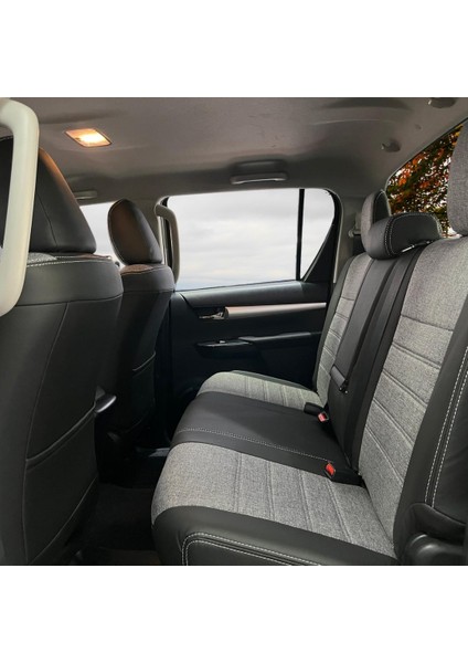 K-Design Toyota Hılux Araca Özel Oto Koltuk Kılıfı - Keten ve Deri indirimleri