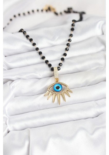 Bfs 316L Çelik Zincir Kristal Boncuklu Göz Model Kadın Kolye fiyatları