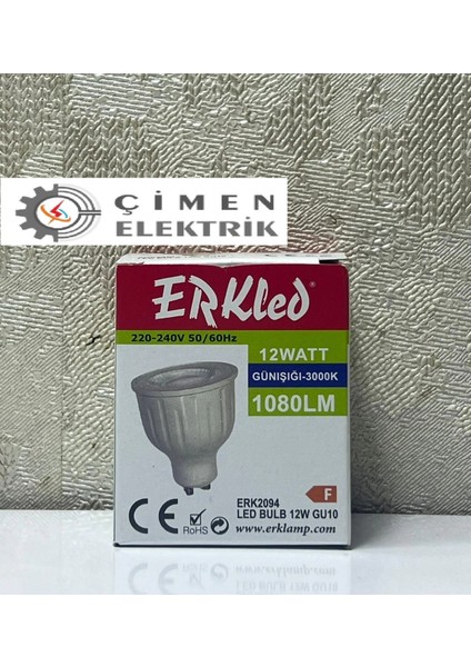 Erkled Erk 2094 GU10 Lensli Ampül 12W 3000K Gün Işığı
