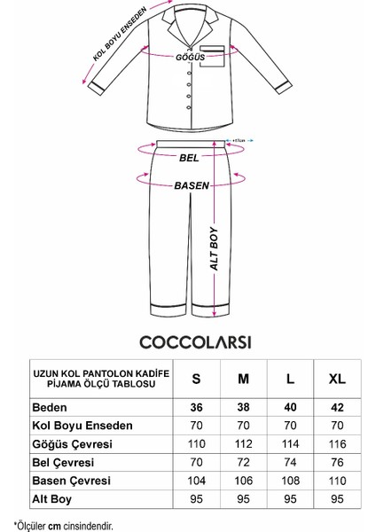 Bordo Saten Uzun Pijama Takımı