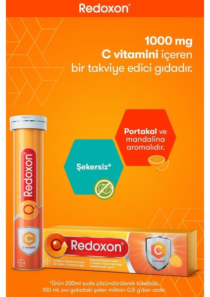 Redoxon Vitamin C 1000 Mg Efervesan 15 Tablet fiyatları