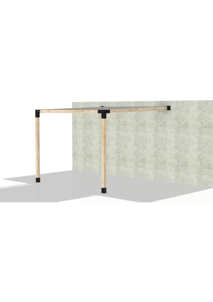 2.4 x 2.4 Metre Sundurma Pergole Braket Seti 2 Ana Direkli Gölgelikli Pergole