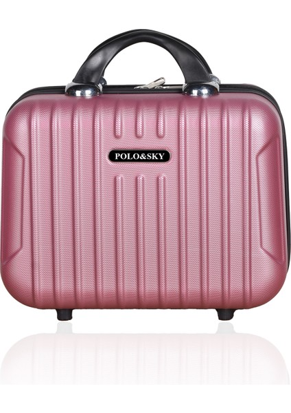 Gül Kurusu Renkli Abs Makyaj Çantası ve El Valizi, Şık ve Kullanışlı Tasarım