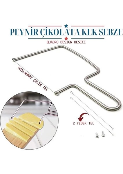 Bx Quadro Peynir Çikolata Kek Sebze Kesici Dilimleyici
