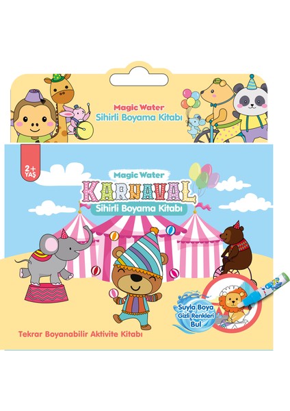 Sihirli Boyama Kitabı Karnaval Özel Sulu Kalem ile Water Painting