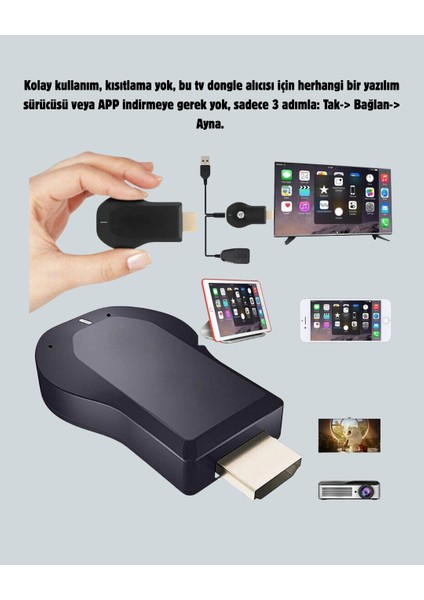 Airplay ve Dlna Destekli Kablosuz HDMI Ekran Paylaşım Cihazı fiyatları