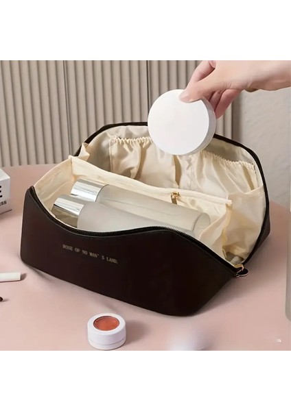 Su Geçirmez Siyah Deri Çok Gözlü Büyük Boy Makyaj Çantası, Seyahat Çantası fiyatları