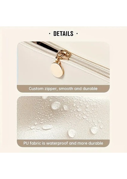 Su Geçirmez Siyah Deri Çok Gözlü Büyük Boy Makyaj Çantası, Seyahat Çantası fırsatları