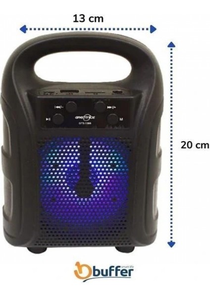 Tutmalı Mini Hoparlör Işıklı Taşınabilir Bluetooth Wireless Radyolu Sd Kart ve USB Girişli Hoparlör fırsatları