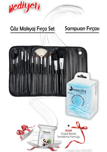 Şampuan ve Makyaj Fırça Seti, Rosıe Hediye ile Şıklığa Ulaşın