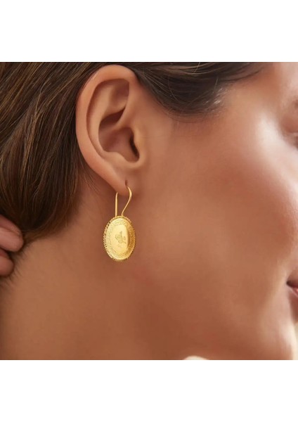 22 Ayar Otantik Tuğra Altın Küpe