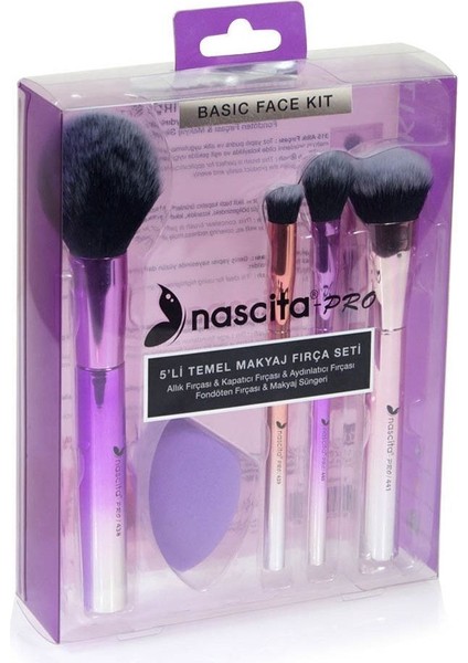 5'li Temel Makyaj Fırçası Seti, Şık ve Kullanışlı Güzellik Aksesuarları