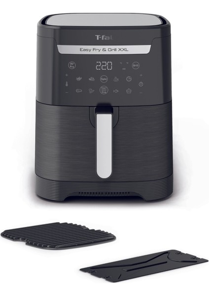 Geniş Kapasiteli Siyah Elektrikli Fritöz, Kızartma ve Izgara Fonksiyonları