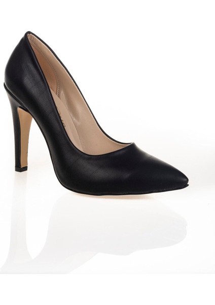 Siyah Cilt Aynalı Stiletto Topuklu Kadın Klasik Ayakkabı 1501E modelleri