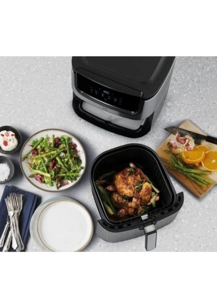 8 Programlı, 7 L Sepet, 5.4 L Kızartma, Gri Sıcak Hava Fritözü modelleri