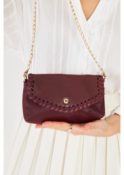 Allegra Bordo Zincirli Günlük Mini Kadın Omuz, Kol ve El Çantası