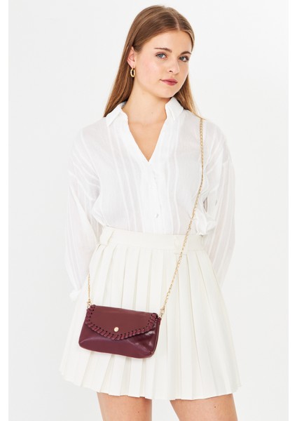 Allegra Bordo Zincirli Günlük Mini Kadın Omuz, Kol ve El Çantası