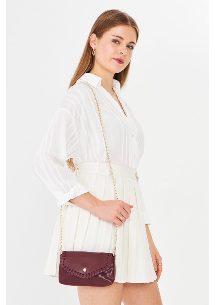 Allegra Bordo Zincirli Günlük Mini Kadın Omuz, Kol ve El Çantası