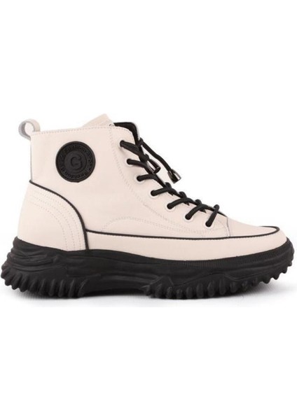24K310-13 Kalın Taban Deri Kadın Sneakers Bot