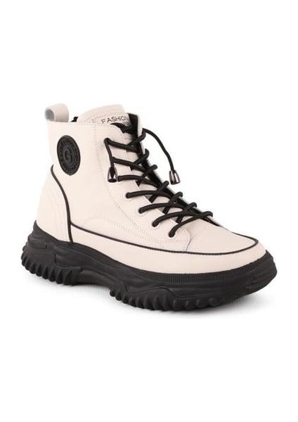 24K310-13 Kalın Taban Deri Kadın Sneakers Bot fiyatları