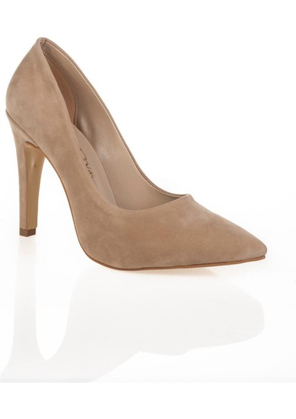 Vizon Süet Aynalı Stiletto Topuklu Kadın Klasik Ayakkabı 1501E modelleri