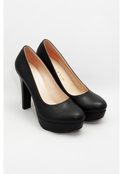 Siyah Kadın Klasik Topuklu Ayakkabı 2001SIYAH Cilte