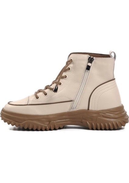 24K310-13 Kalın Taban Deri Kadın Sneakers Bot modelleri