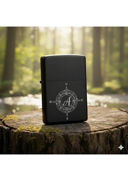 A Harfli Detaylı Kişiye Özel Harf Baskılı Benzinli Çakmak