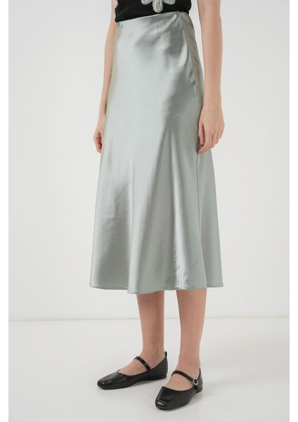 Kadın BDART Elastik A-Form Kesim Midi Etek Green fırsatları