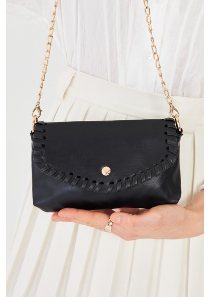Allegra Siyah Zincirli Günlük Mini Kadın Omuz, Kol ve El Çantası