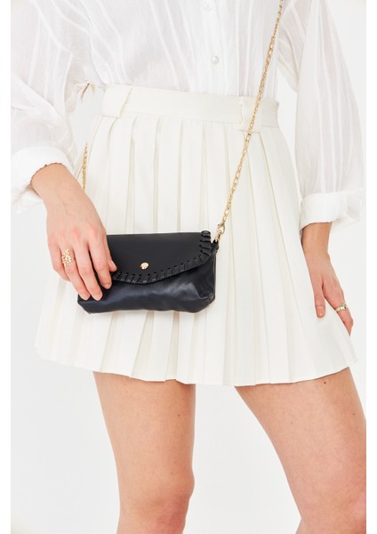 Allegra Siyah Zincirli Günlük Mini Kadın Omuz, Kol ve El Çantası modelleri