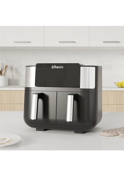 Çift Bölmeli Airfryer, 8 Litre, 2850 W, Siyah, Çok Renkli, Sağlıklı ve Pratik Kullanım fiyatları