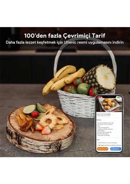 Çift Bölmeli Airfryer, 8 Litre, 2850 W, Siyah, Çok Renkli, Sağlıklı ve Pratik Kullanım