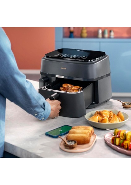 Iki Sepetli Airfryer 3000 Serisi, 2750W, Siyah Renkli, Sağlıklı ve Hızlı Pişirme fırsatları