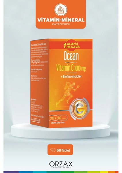 Vitamin C 1000 Mg 30 Tablet - 1 Alana 1 Bedava