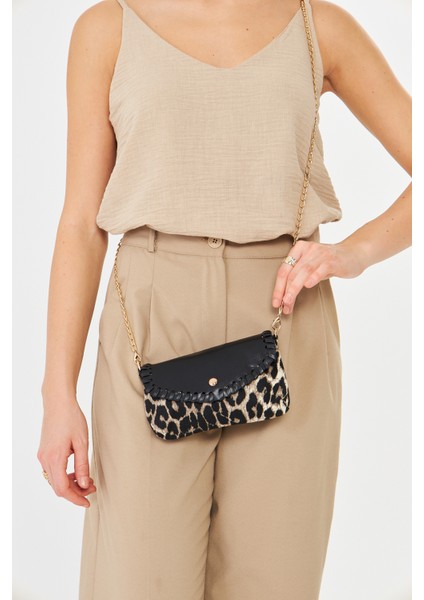 Allegra Leopar Zincirli Günlük Mini Kadın Omuz, Kol ve El Çantası fiyatları