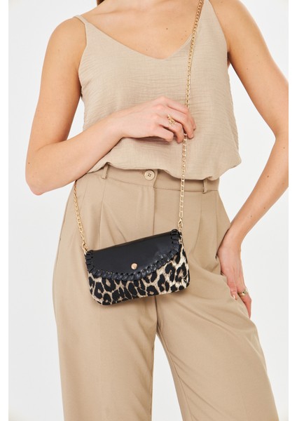 Allegra Leopar Zincirli Günlük Mini Kadın Omuz, Kol ve El Çantası indirimleri