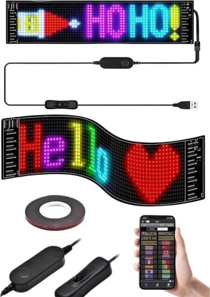 Sepetim Matrix LED Cama Yapışan Telefon Kontrollü Panel Dijital Ekran Kumandalı modelleri