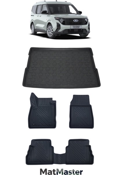 Ford Courier 2024 Model 5d Premium Ekstra Havuzlu Paspas ve Bagaj Havuzu Set