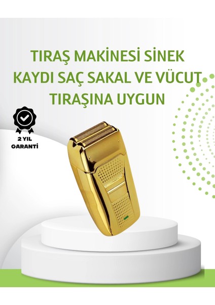 Çift Başlık ve Favori Şekillendirme Özellikli Altın Renk Tıraş Makinesi