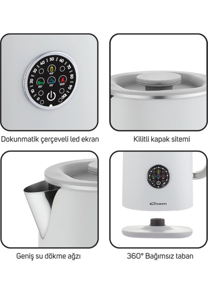 Beyaz Çok Renkli Termal Su Isıtıcı Kettle, Pratik ve Şık Tasarım modelleri