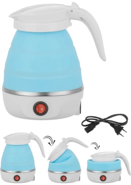 Katlanabilir Silikon Elektrikli Su Isıtıcı, Kamp ve Piknik Için Taşınabilir Mini Kettle