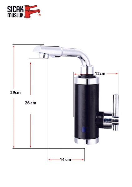 Siyah Elektrikli Anında Su Isıtıcı, Lavabo ve Musluk Için Monteli, Pratik ve Güçlü modelleri