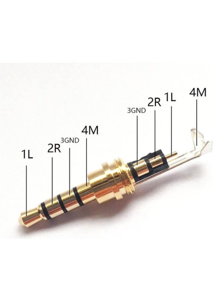 3.5mm Stereo Jack Metal 3 Pin 4 Boğumlu Erkek Konnektör - Trrs Lehim Tipi Jak - Gri fırsatları