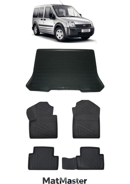 Ford Connect 2005 Model 5d Premium Ekstra Havuzlu Paspas ve Bagaj Havuzu Set
