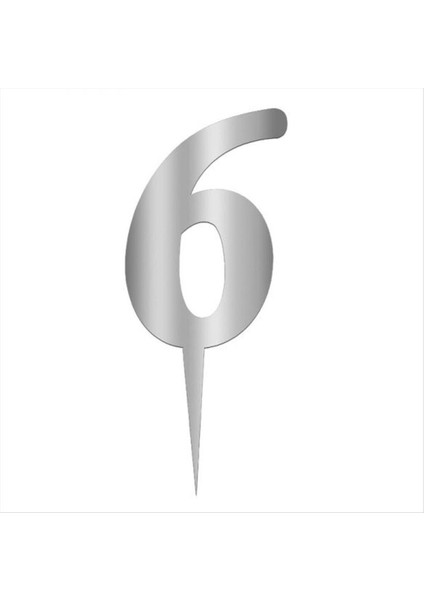 Sepetim Gümüş Renkli Rakam Pasta ve Kek Pleksi-6 modelleri