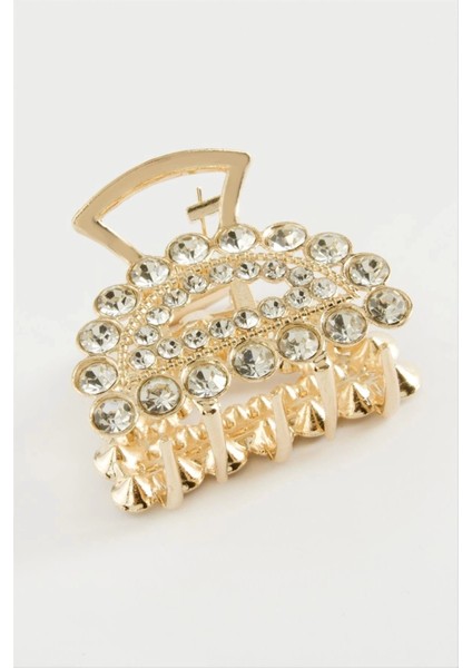 Oval Taşlı Metal Mandal Toka 4,5 cm