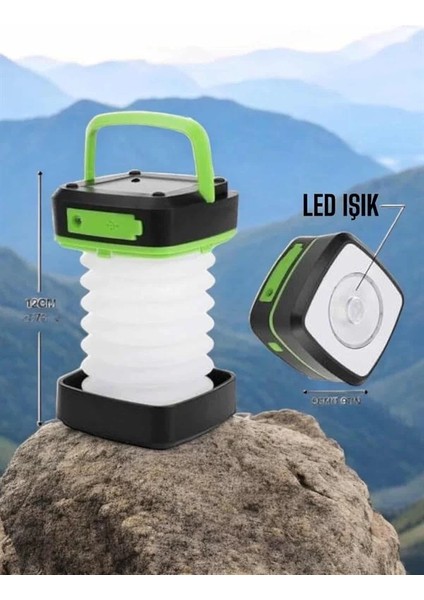 LED Lamba Kamp Lambası Hafif Taşınabilir Şarj Süreli Akordeon El Fenerli fırsatları