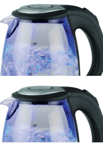 Cam Kettle 1.8l, LED Işıklı, 1500W, Otomatik Kapanma, Elektrikli Su Isıtıcı indirimleri
