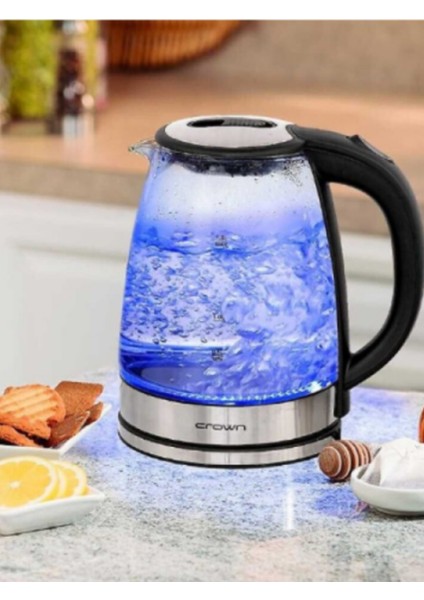 Cam Kettle 1.8l, LED Işıklı, 1500W, Otomatik Kapanma, Elektrikli Su Isıtıcı